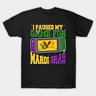 I Paused My Game For Mardi Gras Video Game Controller Boys Vintage T-Shirt